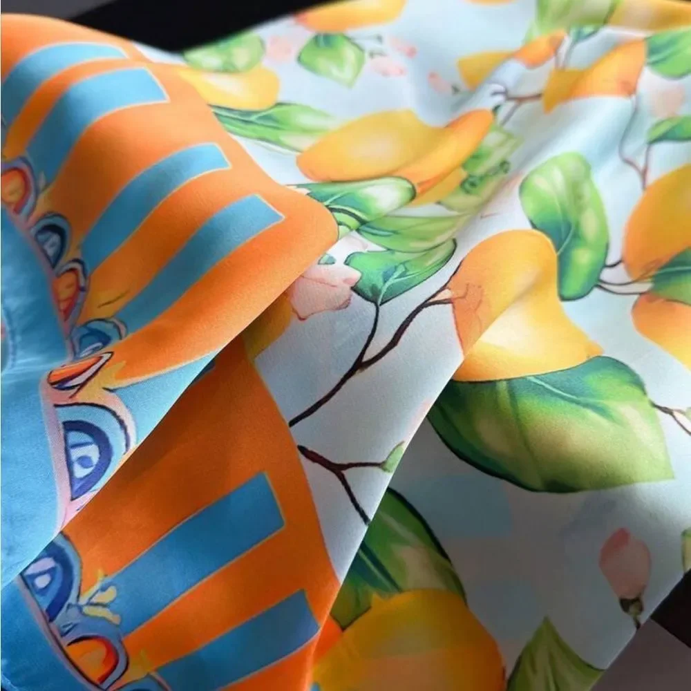 Vibrant Lemon Print Scarf S80
